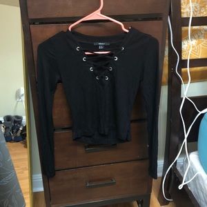 long sleeve crop top.